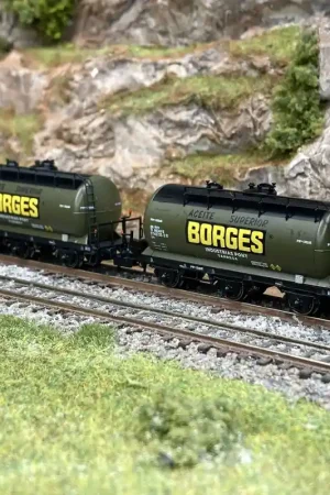 2 wagons citernes, 3 essieux, "Borges", RENFE, Ep III - ARNOLD HN6673 - N 1/160 Bon Plan