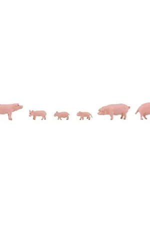 6 Cochons / Porcs-HO 1/87-FALLER 151910 Dernier Modèle