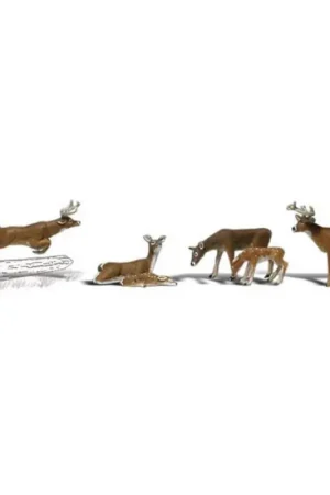 6 Cerfs-HO 1/87-WOODLAND SCENICS A1884 Affaire À Saisir