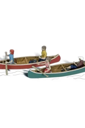 4 Kayakistes + Canoë-HO 1/87-WOODLAND SCENICS A1918 Marque