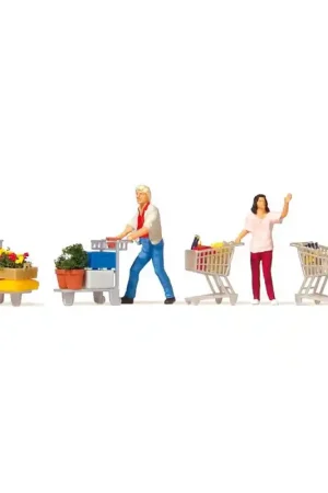 4 personnages + caddies - HO 1/87 - PREISER 10722 Must-Have