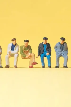6 Ouvriers assis-HO 1/87-PREISER 14084 Expédition Rapide