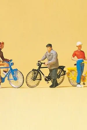 3 cyclistes + velos-HO-1/87-PREISER 10515 Prix Choc