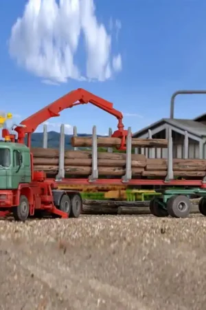 Livraison Express Camion Man grumier avec bois maquette à monter -HO-1/87-KIBRI 12271