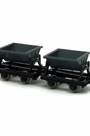 Usine Directe 2 wagonnets de mine -HOe-1/87-ROCO 34600