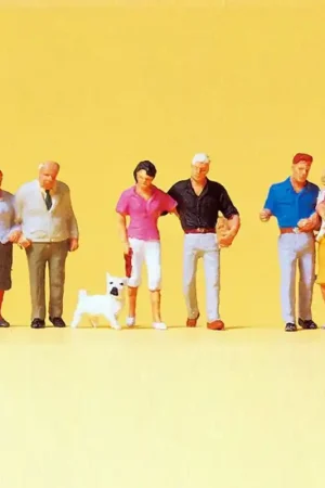 3 couples + 1 chien-HO 1/87-PREISER 10527 Produit De Marque