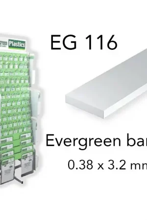 (x10) bande styrène 0.38 x 3.2 mm Evergreen eg116 Offre Exclusive