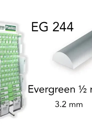 (x3) 1/2 rond styrène 3.2 mm Evergreen eg244 Achat Immédiat