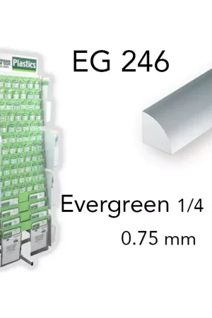 (x5) 1/4 rond styrène 0.75 mm Evergreen eg246 Bon Marché