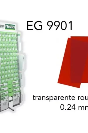 (x2) plaque styrène transparente rouge 0.24 mm Evergreen eg9901 Satisfait Ou Remboursé