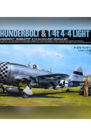 Achat Immédiat Tamiya 25214 Set P-47d Thunderbolt Bubbletop Avec Jeep - 1/48