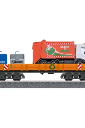 MARKLIN 00740-03 Wagon À Bords Bas Rlmms, Chargé Avec Camion Poubelles Start Up - HO 1/87 Marque