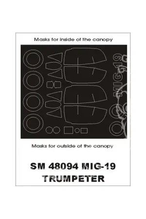 Montex Mini Mask SM48094 MiG-19 Trumpeter 1/48 Livraison Express
