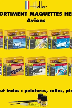 Heller - 50vm - ASSORTIMENT 50 MAQUETTES D‘AVIONS Dernier Modèle