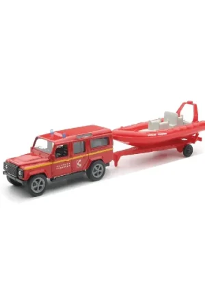 Achetez Aujourd'hui NEWRAY 19915A LAND ROVER DEFENDER 110 SAPEURS POMPIER + ZODIAC 1/43