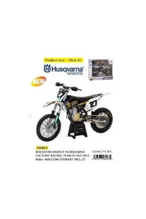 NEWRAY 58403 MOTO HUSQVARNA RACING TEAM 2022 N.27 M. STEWART 1/12 Prix Promo