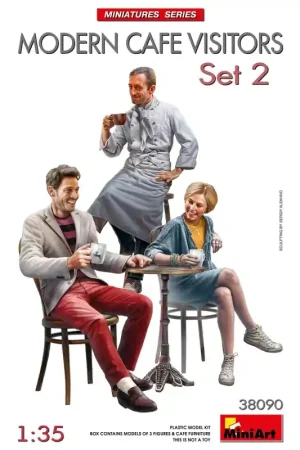 MINIART 38090 MAQUETTE MODERN CAFE VISITORS SET 2 1/35 Petit Prix