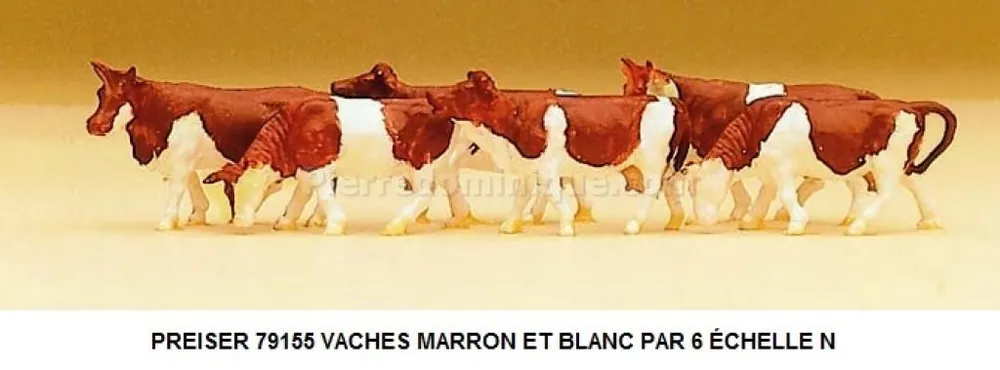 *SOLDES* - VACHES MARRON ET BLANC PAR 6 Vente Flash