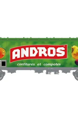 WAGON TREMIE POUR TRANSPORT DE SUCRE A 4 ESSIEUX ANDROS LIVREE VERTE SNCF (A RESERVER) Commander Vite