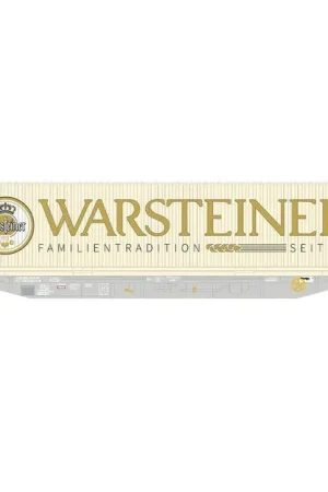 WAGON PORTE-CONTENEURS A 4 ESSIEUX LIVREE GRISE AVEC UN CONTENEUR 45FT WARSTEINER - (A RESERVER) Acheter Direct