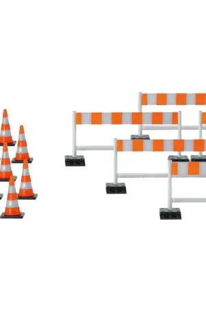 *SOLDES* - 20 CONES DE TRAFIC ET 5 BARRIERES GRIS/ORANGE Seulement Aujourd'hui