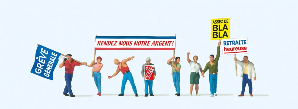 *SOLDES* - ENSEMBLE DE 8 PERSONNAGES MANIFESTANTS Dernier Modèle