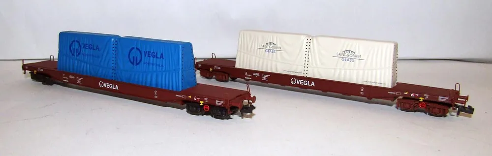 *SOLDES* - COFFRET 2 WAGONS TRANSPORT DE VERRE Uais SAINT GOBAIN GLASS DB Affaire À Saisir