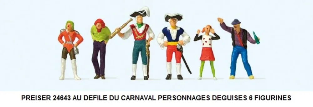 *SOLDES* - AU DEFILE DU CARNAVAL PERSONNAGES DEGUISES 6 FIGURINES SET2 Acheter Direct