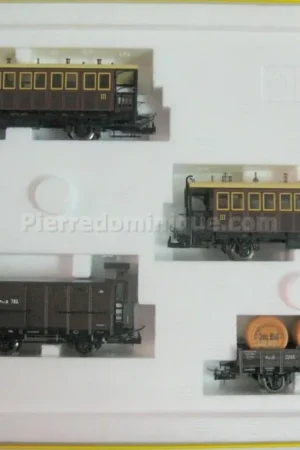 *SOLDES* - COFFRET 2 VOITURES VOYAGEURS ET 2 WAGONS MARCHANDISES RHENANI PALATINAT Paiement Sécurisé