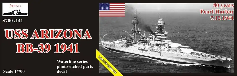 NEW! Ropos Models S700-141 USS Arizona (BB-39 / 1941) Acheter Direct