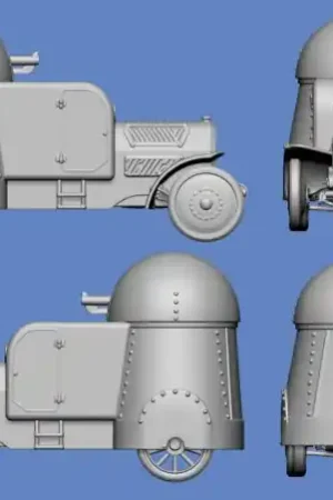 NEW! Germania-Figuren 48-WW1-0001 Austro Daimler Armored Car Bon Plan