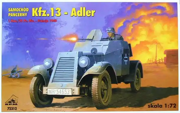 RPM 72312 Armoured Car Kfz.13 Adler (24.Panzer Division, France 1940) Haute Qualité
