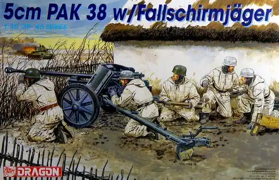 Solde Dragon 6118 5cm Pak 38 w/Fallschirmjäger