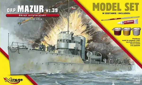 Jusqu'à Épuisement Des Stocks Mirage-Hobby 840062 ORP ‘MAZUR‘ 1939 (Polski Okręt Artyleryjski) (MODEL SET)