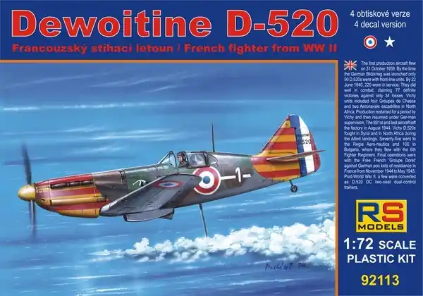 RS Models 92113 Dewoitine D.520C1 Vichy Certifié