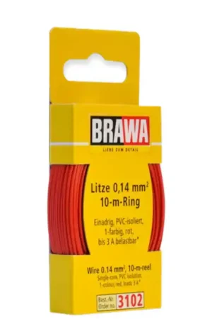 Câble 0,14 mm², Rouge, 10 m - BRAWA 3102 Dernier Modèle