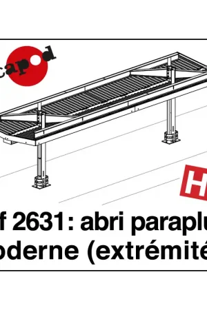 Abri parapluie moderne 2 éléments d‘extrémité HO Decapod 2631 Prix Promo