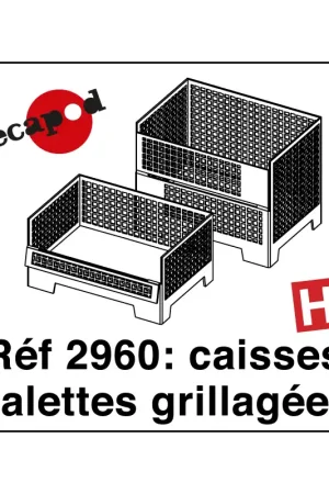 Caisses palettes grillagées (4 pcs) HO Decapod 2960 Promotion Saisonnière
