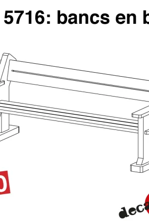 Bancs en bois (6 pcs) HO Decapod 5716 Top Vente