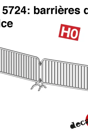 Nouvelle Collection Barrières de police (6 pcs) HO Decapod 5724