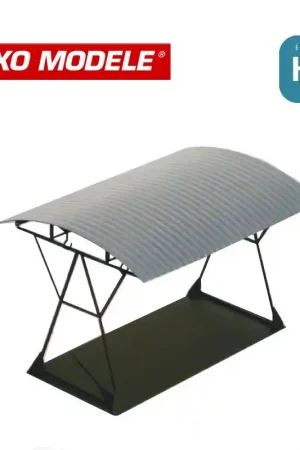 Abri à vélo toit arrondi en tôle ondulé + jeu de vélos HO Haxo Modèle HM49011/V Vente Flash