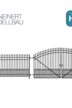 Clôture de parc ou résidence, L 70cm et 2 portes. HO Weinert 3347 Retour Gratuit