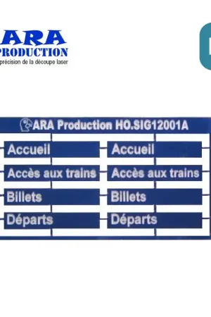 Accueil, Accès aux trains, Billets, Départs. Pancartes Gare SNCF [HO] Usine Directe