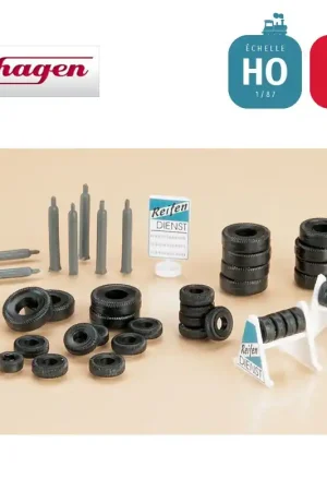 Vente Flash Présentoirs avec pneus, bouteilles de gaz HO/TT Auhagen 42590