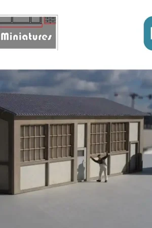 Appentis d‘Atelier murs en briques - Echelle HO Cités-Miniatures ED-028-2-HO-V2 Haute Qualité