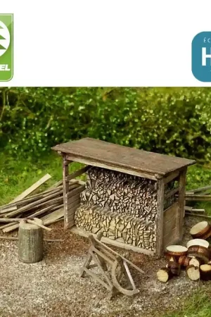 Acheter En Ligne Abris à buches en bois (kit) HO Model Scene 98516