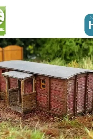 Abris de jardin - base vieux wagon couvert HO Model Scene 98532 Nouvelle Collection