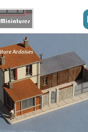 Achetez Aujourd'hui Maison de ville étroite R+1 ‘Menuiserie Lemaitre’ Toiture Ardoise HO Cités Miniatures BV-035-HO