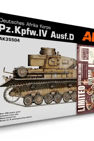 Usine Directe AK-Interactive 35504-B Pz.Kpfw.IV Ausf.D Deutsches Afrika Korps (5 Figures German Tank Crew Afrika Korps)
