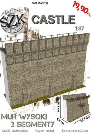 Marque Świat z kartonu SC009 Mur wysoki - 3 segmenty